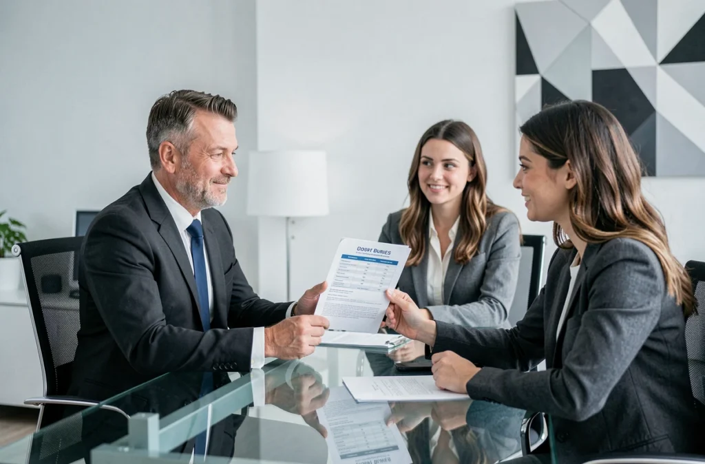 Courtier Ymanci à Bourges présentant une comparaison de prêts immobiliers à ses clients